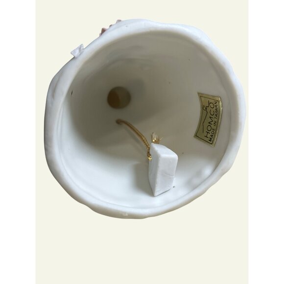 Home Interiors Angel Bell Porcelain Bisque Figurine Holding Blue Bird HOMCO - Picture 13 of 14